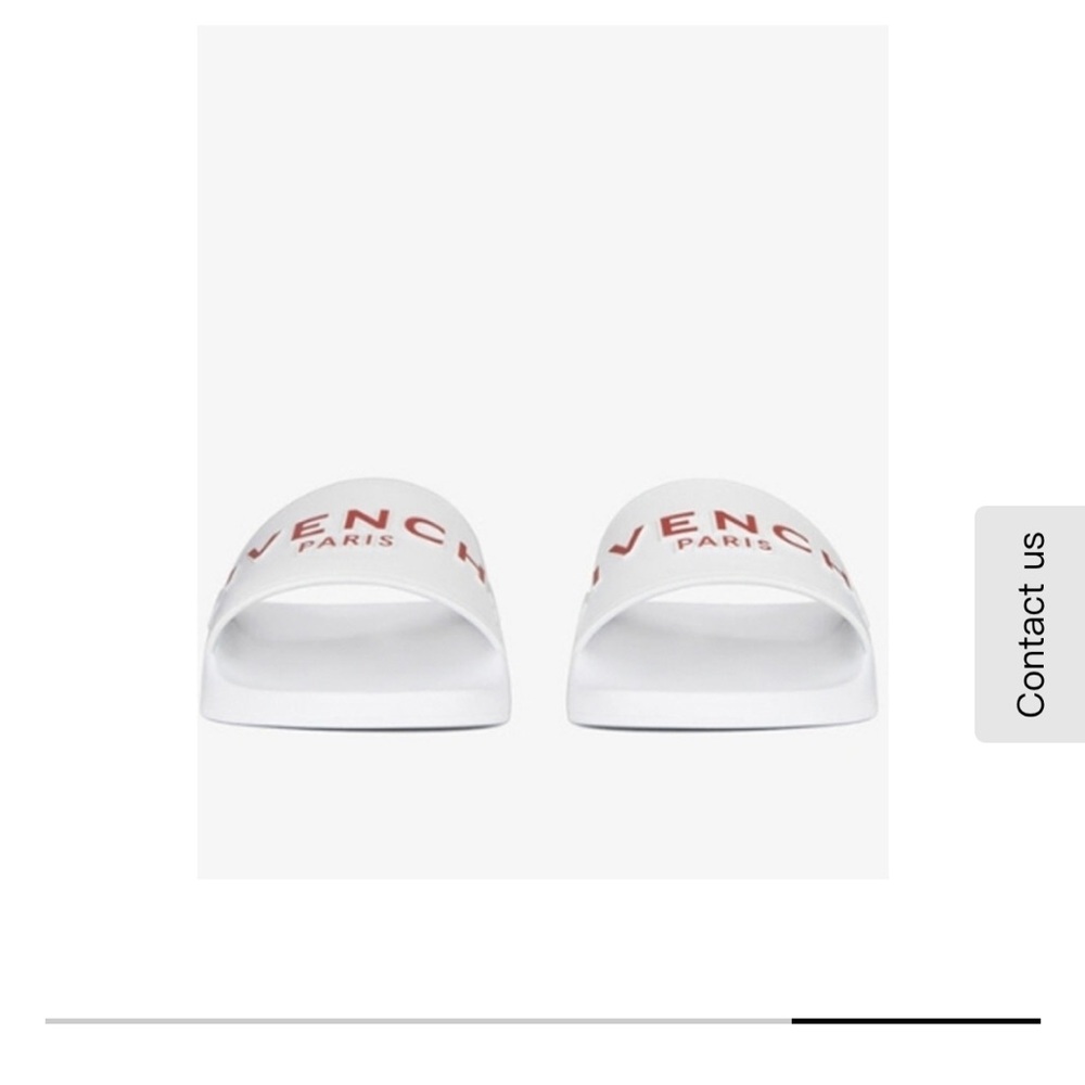 Givenchy White and Red Slide Sandals Minimalist Design